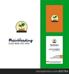 Plant Creative Logo and business card. vertical Design Vector