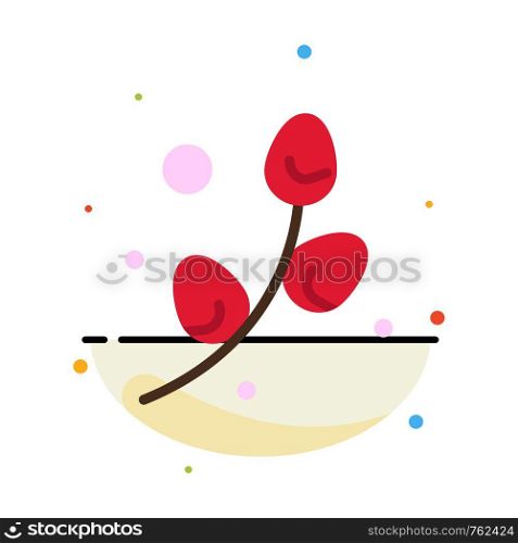 Plant, Egg, Easter, Holiday Abstract Flat Color Icon Template