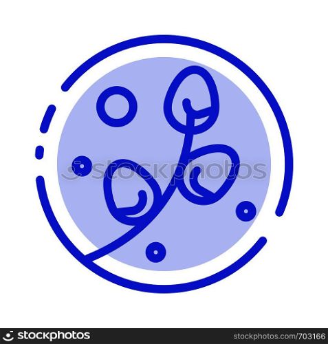 Plant, Egg, Easter, Holiday Blue Dotted Line Line Icon