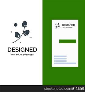 Plant, Egg, Easter, Holiday Grey Logo Design and Business Card Template