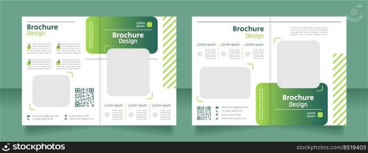 Plant fertilizers bifold brochure template design. Half fold booklet mockup set with copy space for text. Editable 2 paper page leaflets. Secular One Regular, Rajdhani-Semibold, Arial fonts used. Plant fertilizers bifold brochure template design