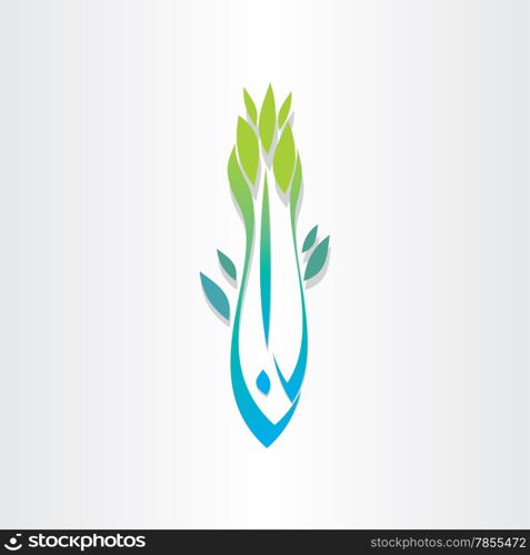 plant fish jump in water icon design