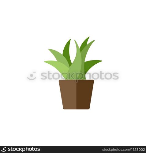 Plant. Flat color icon. Isolated nature vector illustration