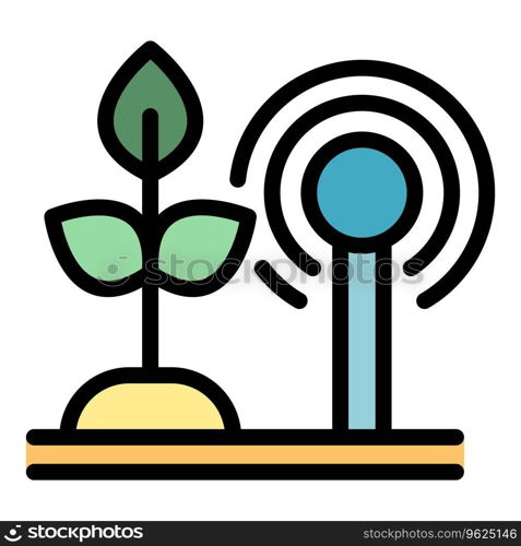 Plant food control icon outline vector. Digital future. System sensor color flat. Plant food control icon vector flat