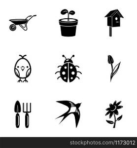 Plant food icons set. Simple set of 9 plant food vector icons for web isolated on white background. Plant food icons set, simple style