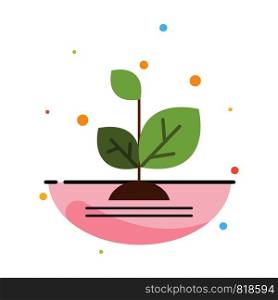 Plant, Grow, Growth, Success Abstract Flat Color Icon Template