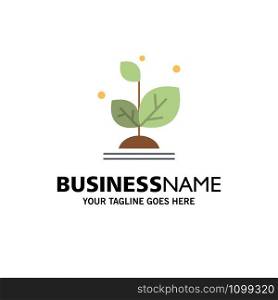 Plant, Grow, Growth, Success Business Logo Template. Flat Color