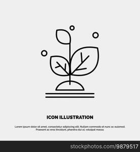 Plant, Grow, Growth, Success Line Icon Vector