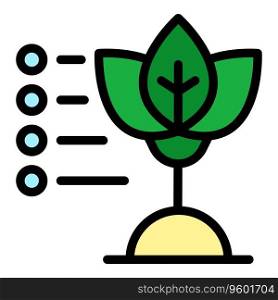 Plant grow icon outline vector. Digital science. Eco nature color flat. Plant grow icon vector flat