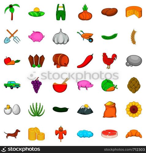 Plant icons set. Cartoon style of 36 plant vector icons for web isolated on white background. Plant icons set, cartoon style