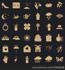 Plant icons set. Simple style of 36 plant vector icons for web for any design. Plant icons set, simle style