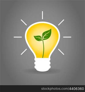 Plant in a bulb. A vector illustration