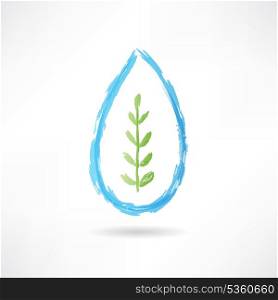 plant in a water drop icon