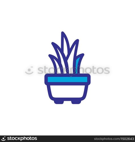 plant in flower pot icon, color style design