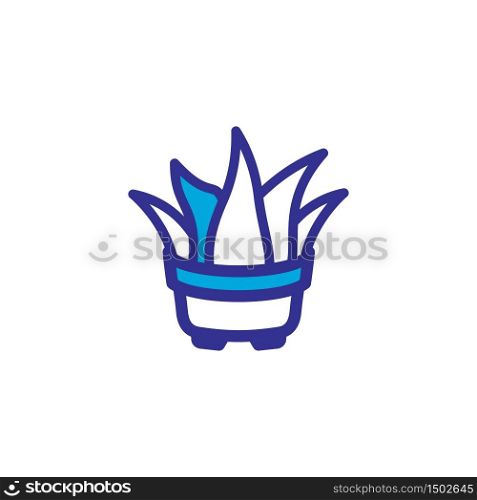 plant in flower pot icon, color style design