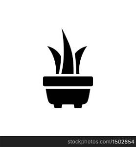 plant in flower pot icon, glyph style design
