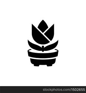 plant in flower pot icon, glyph style design