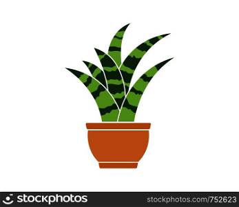 plant in pot icon logo vector illustration design template