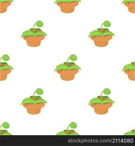 Plant in pot pattern seamless background texture repeat wallpaper geometric vector. Plant in pot pattern seamless vector