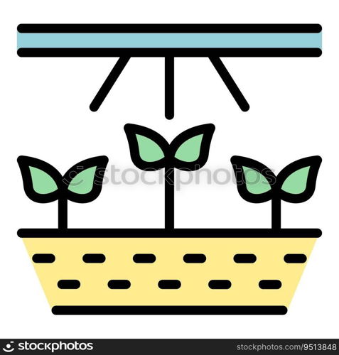 Plant irrigation icon outline vector. Water system. Garden drip color flat. Plant irrigation icon vector flat