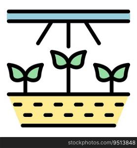 Plant irrigation icon outline vector. Water system. Garden drip color flat. Plant irrigation icon vector flat