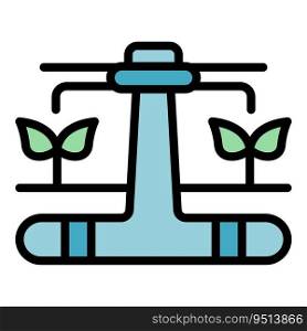 Plant irrigation system icon outline vector. Automatic farm. Spray pipe color flat. Plant irrigation system icon vector flat
