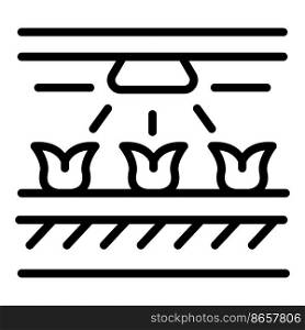 Plant irrigation system icon outline vector. Water drip. Garden farm. Plant irrigation system icon outline vector. Water drip