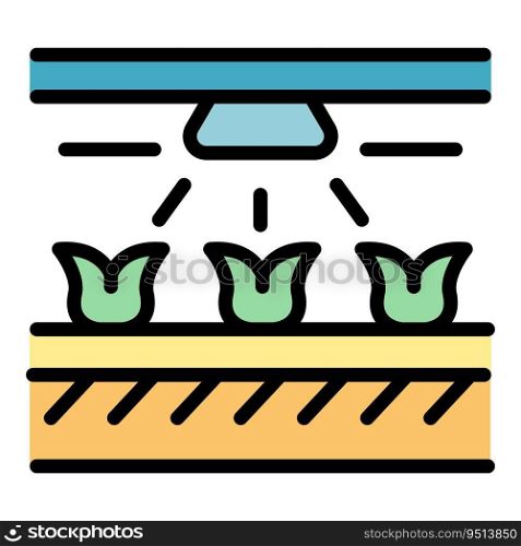 Plant irrigation system icon outline vector. Water drip. Garden farm color flat. Plant irrigation system icon vector flat