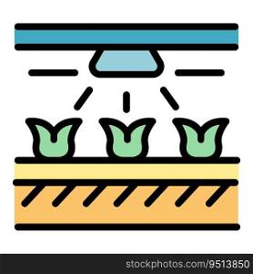 Plant irrigation system icon outline vector. Water drip. Garden farm color flat. Plant irrigation system icon vector flat