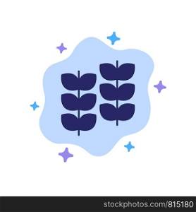 Plant, Leaf, Plant, Growth Blue Icon on Abstract Cloud Background
