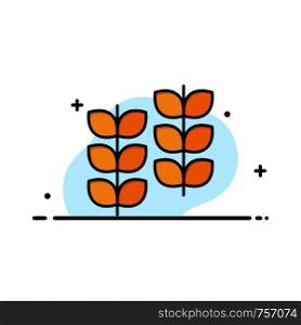 Plant, Leaf, Plant, Growth Business Flat Line Filled Icon Vector Banner Template