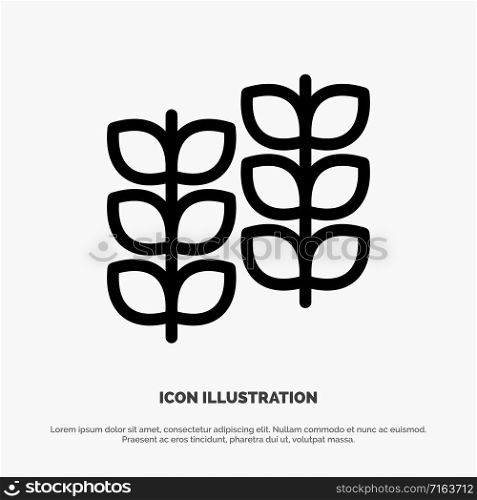 Plant, Leaf, Plant, Growth Line Icon Vector