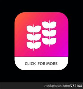 Plant, Leaf, Plant, Growth Mobile App Button. Android and IOS Glyph Version