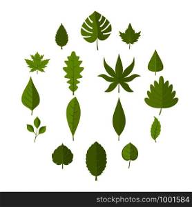 Plant leafs icons set in flat style isolated vector illustration. Plant leafs icons set in flat style