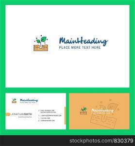Plant Logo design with Tagline & Front and Back Busienss Card Template. Vector Creative Design