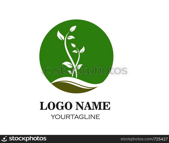 plant logo icon vector illustration design template