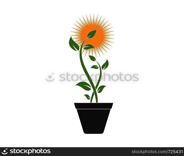 plant logo icon vector illustration design template