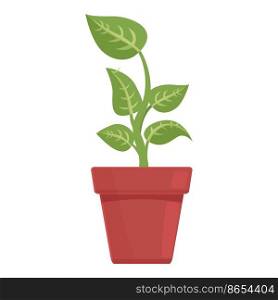 Plant pot icon cartoon vector. Summer garden. Room stem. Plant pot icon cartoon vector. Summer garden