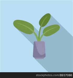 Plant pot icon flat vector. Home indoor. Flower leaf. Plant pot icon flat vector. Home indoor
