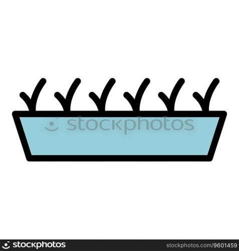 Plant pot icon outline vector. Cow cattle. Dairy animal color flat. Plant pot icon vector flat