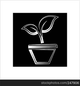 Plant Pot Icon Vector Art Illustration