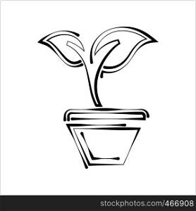 Plant Pot Icon Vector Art Illustration