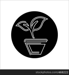 Plant Pot Icon Vector Art Illustration