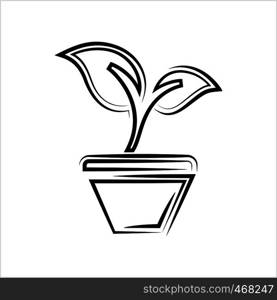 Plant Pot Icon Vector Art Illustration