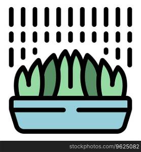 Plant pot rain icon outline vector. Home garden. Flower house color flat. Plant pot rain icon vector flat