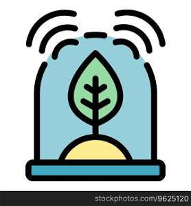 Plant sensor icon outline vector. Farmer technology. Smart data color flat. Plant sensor icon vector flat