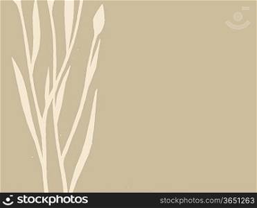 plant silhouette on brown background, vector illustration