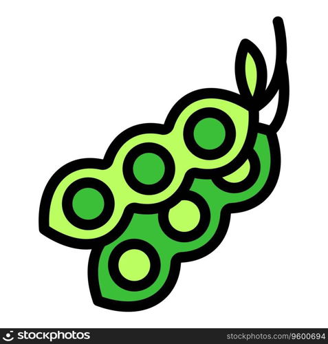 Plant soy icon outline vector. Food soya. Bean miso color flat. Plant soy icon vector flat