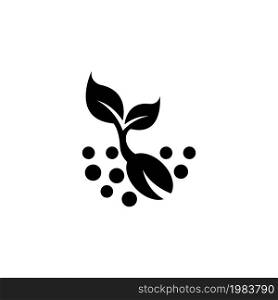 Plant Sprout, Sprouted Seed. Flat Vector Icon illustration. Simple black symbol on white background. Plant Sprout, Sprouted Seed sign design template for web and mobile UI element. Plant Sprout, Sprouted Seed Flat Vector Icon
