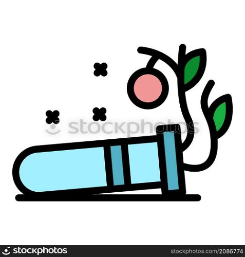 Plant test tube icon. Outline plant test tube vector icon color flat isolated. Plant test tube icon color outline vector